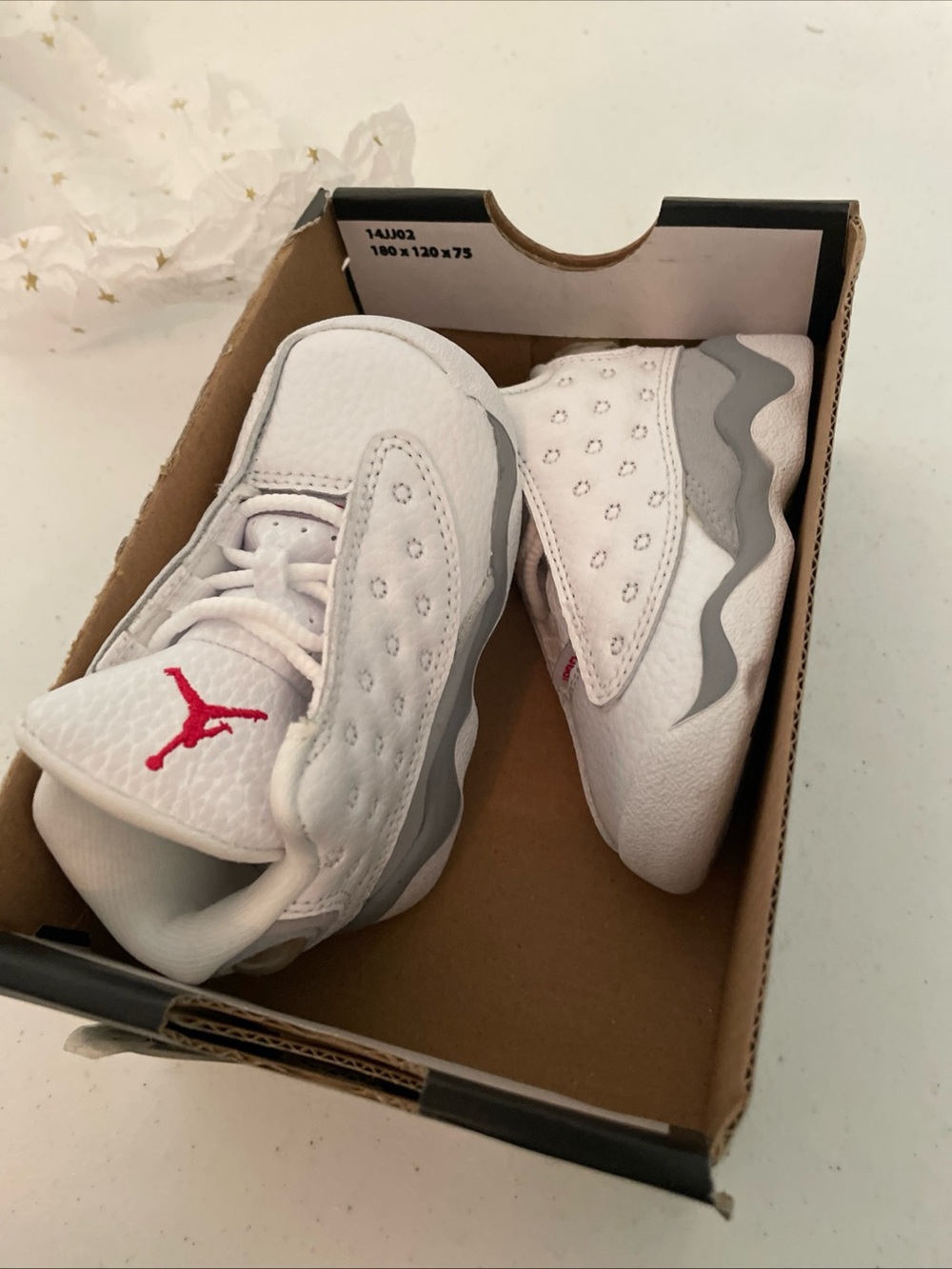 Jordan 13 Retro Sneakers Toddler Size 4c Wolf Grey Leather Lace Up DJ3004-160